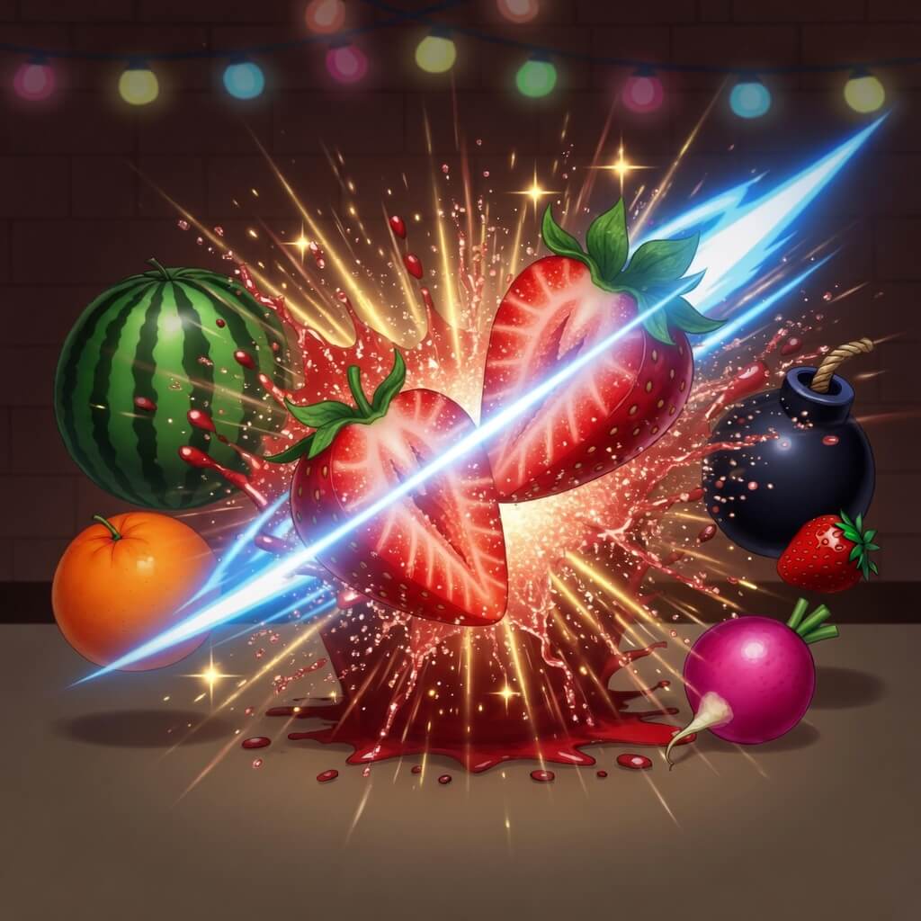 Fruit Slicer: Night Market Game