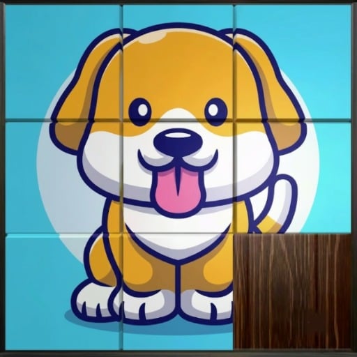 Wooden Pet Slide Puzzle Game